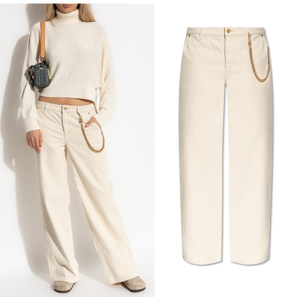 Michael Kors Relaxed Wide-Leg Jeans in Natural Wash Size 2 - Picture 3 of 9